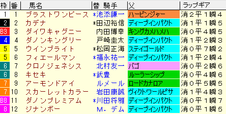 天皇賞秋2020　枠順確定ラップギア適性値