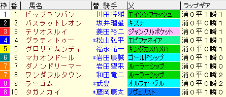 京都２歳Ｓ2020　枠順確定ラップギア適性値