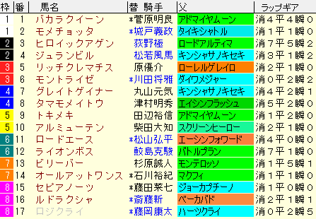 アイビスＳＤ20210725枠順確定　ラップギア適正値