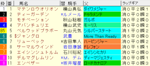 NZT2022　枠順確定