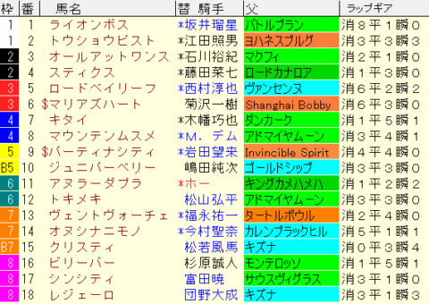 アイビスサマーダッシュ2022　枠順確定
