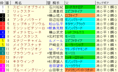 フェアリーＳ2023予想　枠順確定