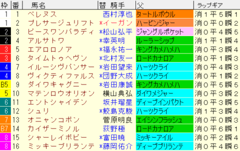 京都金杯2023予想　枠順確定