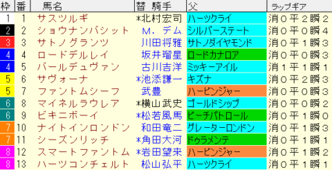 神戸新聞杯2023予想　枠順確定