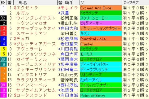 スワンＳ2023予想　枠順確定