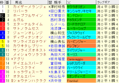 シルクロードＳ2024予枠順確定