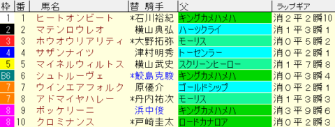 日経賞2024予想　枠順確定