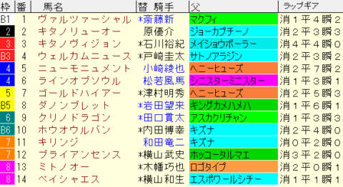 マーチＳ2024予想　枠順確定