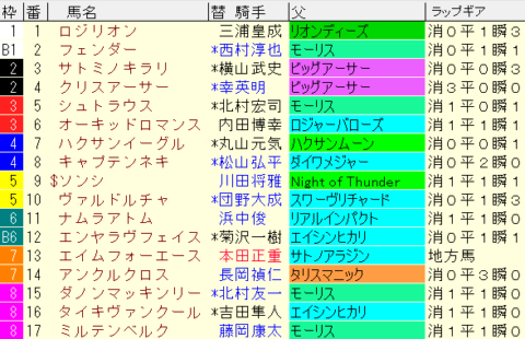 ファルコンＳ2024予想　枠順確定