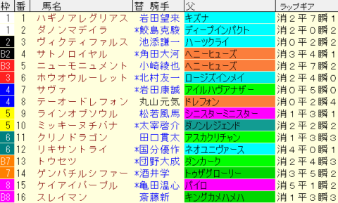 アンタレスＳ2024予想　枠順確定