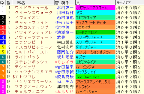 桜花賞2024予想　枠順確定