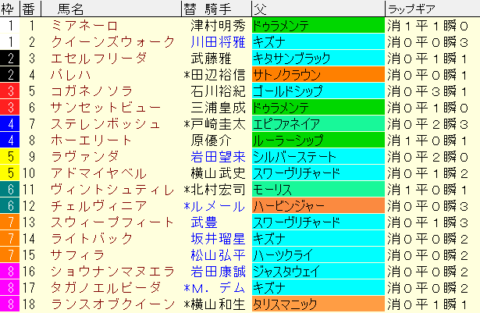 オークス2024予想　枠順確定