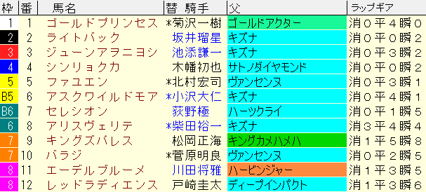 新潟記念2024予想　枠順確定