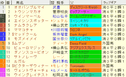 スプリンターズＳ2024予想　枠順確定