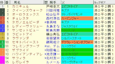 ローズＳ2024予想　枠順確定