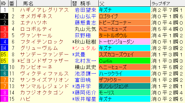 シリウスＳ2024予想　枠順確定