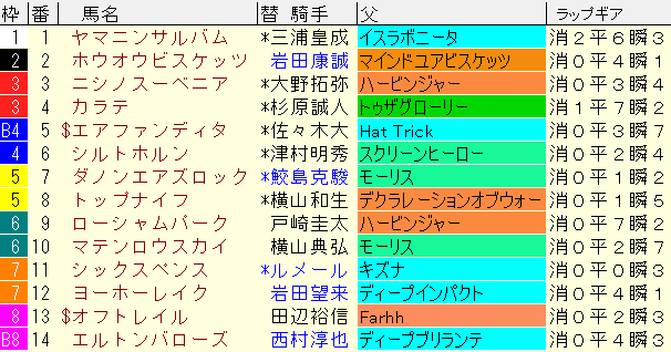 毎日王冠2024予想　枠順確定