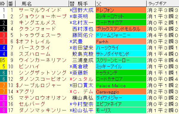 スワンＳ2024予想　枠順確定