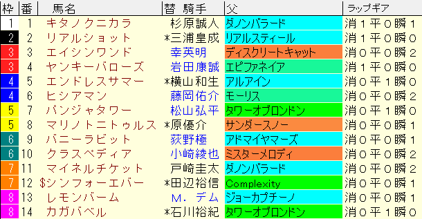 京王杯２歳Ｓ2024予想　枠順確定