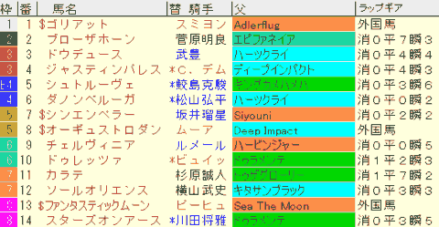 ジャパンカップ2024予想　枠順確定